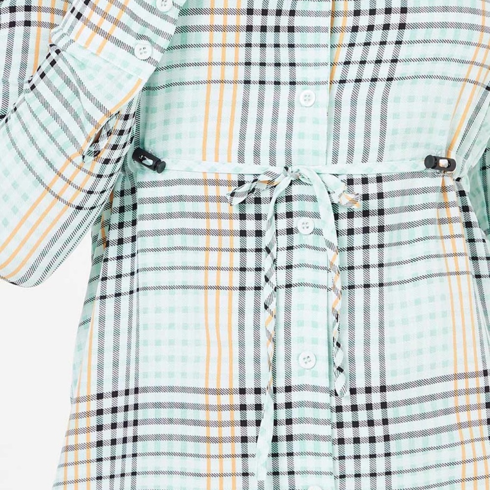 Closet Plaid Dress in Light green and Beige - Picture 3 of 4